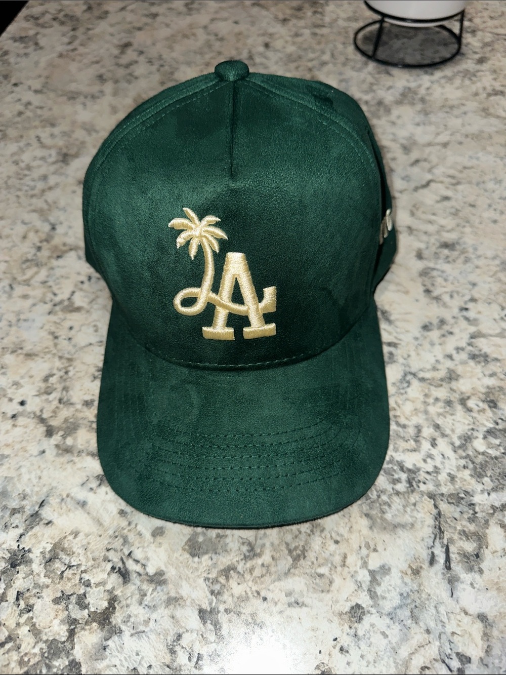 Palm Tree Embroidered Men SnapBack Cap - Green and Gold